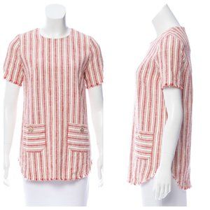 RACHEL ZOE Striped Short Sleeve Top